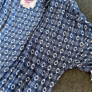 Blue and White Patterned Kimono